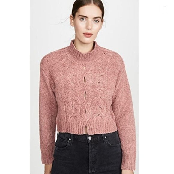 Cushnie sweater NWT Mock Turtle Neck Sweater Woodrose Pink S new - Picture 10 of 14